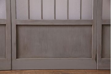 ペイント家具　シャビーシックな雰囲気が楽しめるガラス戸(引き戸、建具)3枚セット