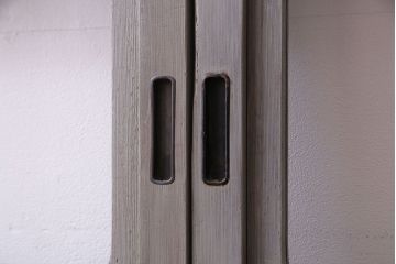 ペイント家具　シャビーシックな雰囲気が楽しめるガラス戸(引き戸、建具)3枚セット