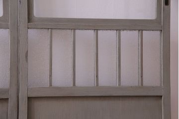 ペイント家具　シャビーシックな雰囲気が楽しめるガラス戸(引き戸、建具)3枚セット