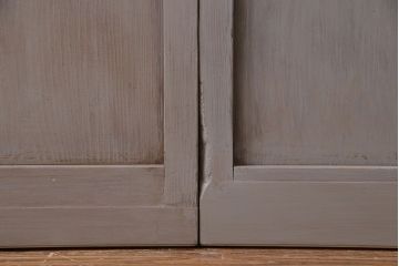 ペイント家具　シャビーシックな雰囲気が楽しめるガラス戸(引き戸、建具)3枚セット