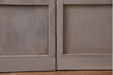 ペイント家具　シャビーシックな雰囲気が楽しめるガラス戸(引き戸、建具)3枚セット