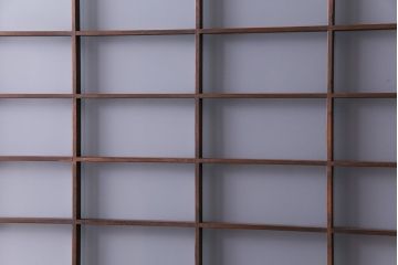 昭和期　落ち着いた和の雰囲気を感じられるガラス障子戸2枚セット(格子戸、ガラス戸、引き戸、建具)(R-028521)