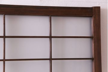 昭和期　落ち着いた和の雰囲気を感じられるガラス障子戸2枚セット(格子戸、ガラス戸、引き戸、建具)(R-028521)
