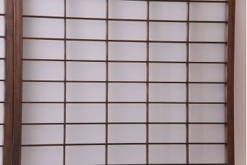 昭和期　落ち着いた和の雰囲気を感じられるガラス障子戸2枚セット(格子戸、ガラス戸、引き戸、建具)(R-028521)