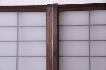 昭和期　落ち着いた和の雰囲気を感じられるガラス障子戸2枚セット(格子戸、ガラス戸、引き戸、建具)(R-028521)