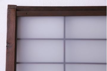 昭和期　落ち着いた和の雰囲気を感じられるガラス障子戸2枚セット(格子戸、ガラス戸、引き戸、建具)(R-028521)