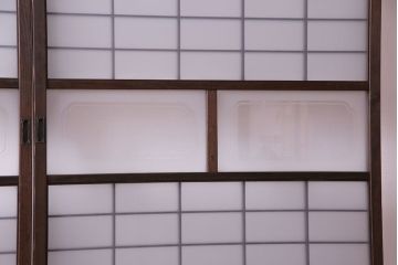昭和期　落ち着いた和の雰囲気を感じられるガラス障子戸2枚セット(格子戸、ガラス戸、引き戸、建具)(R-028521)