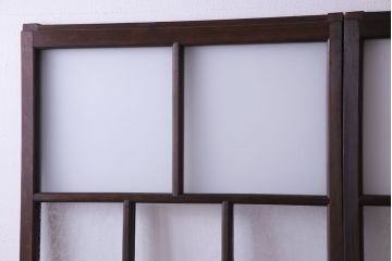 異なるガラスの組み合わせが味わい深い格子戸(引き戸、ガラス戸)4枚セット