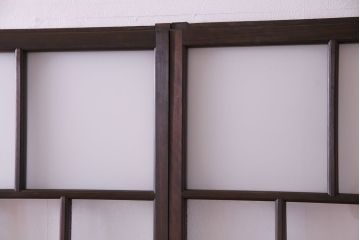 異なるガラスの組み合わせが味わい深い格子戸(引き戸、ガラス戸)4枚セット