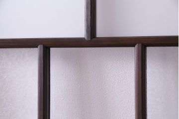 異なるガラスの組み合わせが味わい深い格子戸(引き戸、ガラス戸)4枚セット