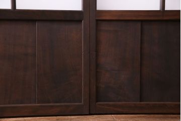 異なるガラスの組み合わせが味わい深い格子戸(引き戸、ガラス戸)4枚セット