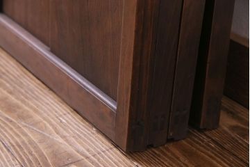 異なるガラスの組み合わせが味わい深い格子戸(引き戸、ガラス戸)4枚セット