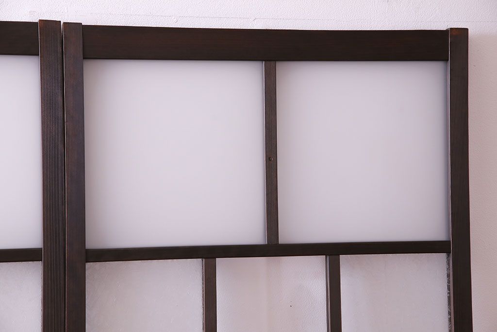 異なるガラスの組み合わせが味わい深い格子戸(引き戸、ガラス戸)4枚セット