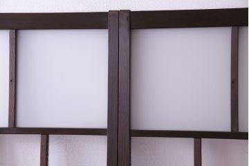 異なるガラスの組み合わせが味わい深い格子戸(引き戸、ガラス戸)4枚セット