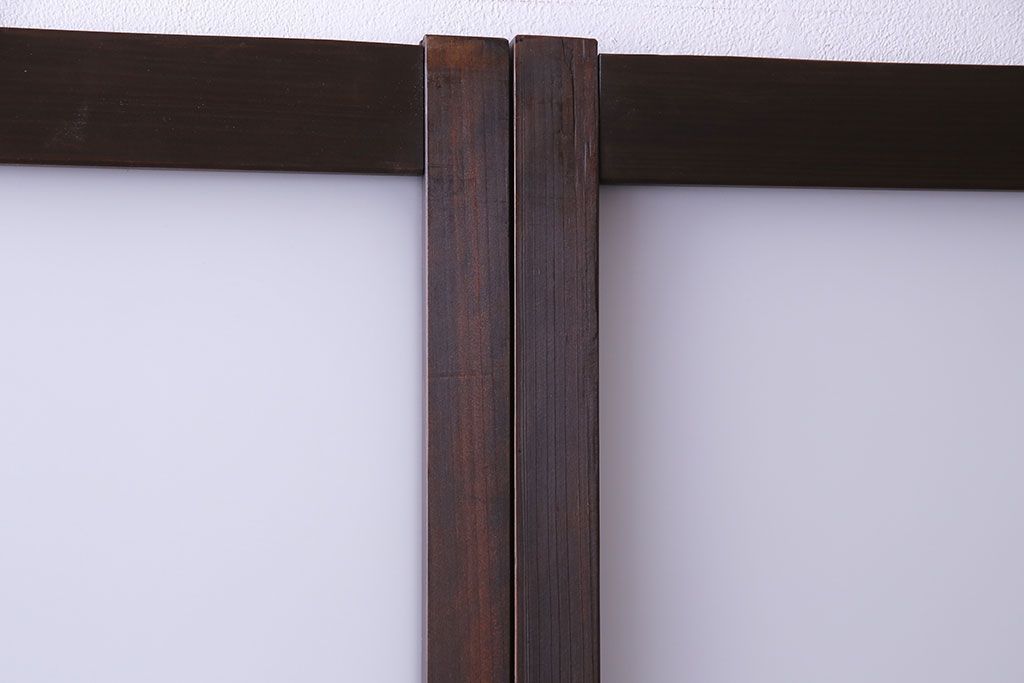 異なるガラスの組み合わせが味わい深い格子戸(引き戸、ガラス戸)4枚セット