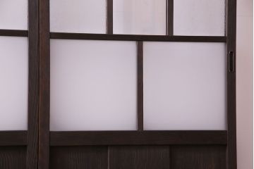 異なるガラスの組み合わせが味わい深い格子戸(引き戸、ガラス戸)4枚セット