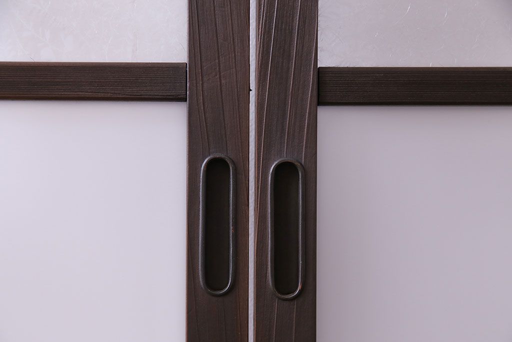 異なるガラスの組み合わせが味わい深い格子戸(引き戸、ガラス戸)4枚セット