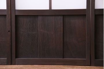 異なるガラスの組み合わせが味わい深い格子戸(引き戸、ガラス戸)4枚セット