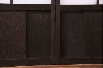 異なるガラスの組み合わせが味わい深い格子戸(引き戸、ガラス戸)4枚セット