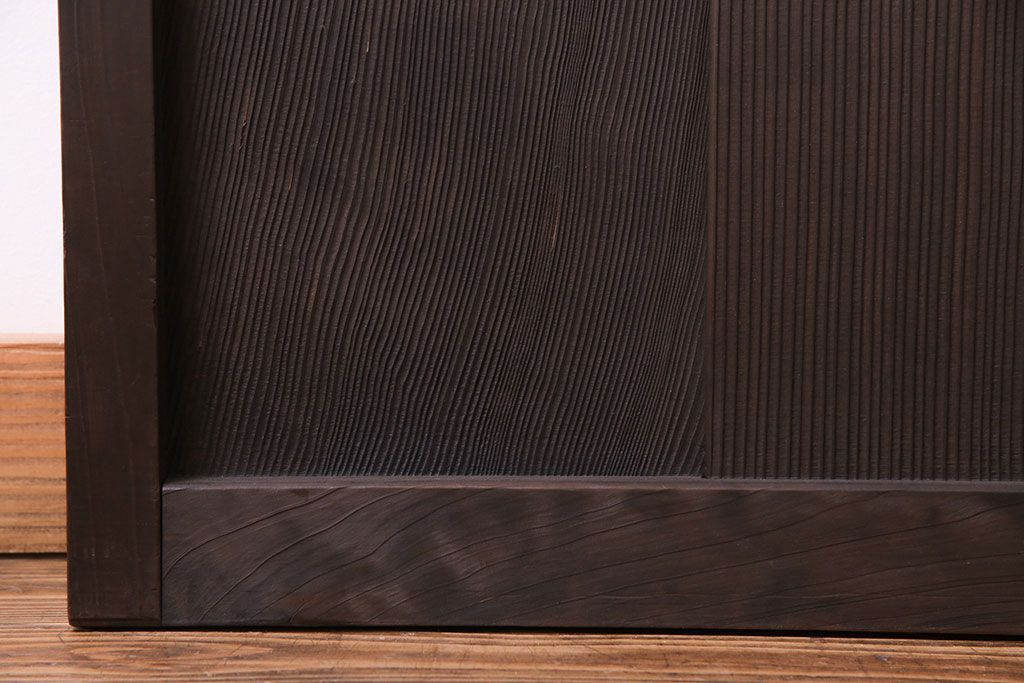 異なるガラスの組み合わせが味わい深い格子戸(引き戸、ガラス戸)4枚セット