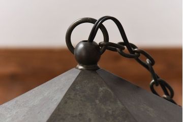 古民具　上品な佇まいの銅製吊り灯篭(天井照明、吊り下げ照明)