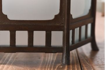 古民具　上品な佇まいの銅製吊り灯篭(天井照明、吊り下げ照明)