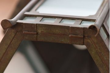 古民具　上品な佇まいの銅製吊り灯篭(天井照明、吊り下げ照明)