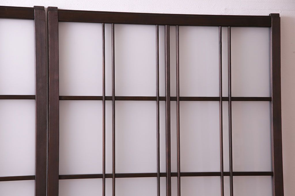 和モダンな空間にぴったりのシックなガラス戸(ガラス帯戸、格子戸、引き戸)2枚セット