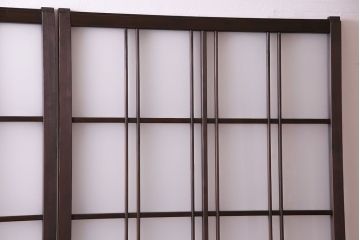 和モダンな空間にぴったりのシックなガラス戸(ガラス帯戸、格子戸、引き戸)2枚セット