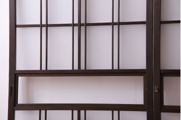 和モダンな空間にぴったりのシックなガラス戸(ガラス帯戸、格子戸、引き戸)2枚セット