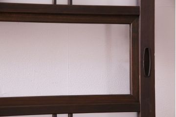 和モダンな空間にぴったりのシックなガラス戸(ガラス帯戸、格子戸、引き戸)2枚セット