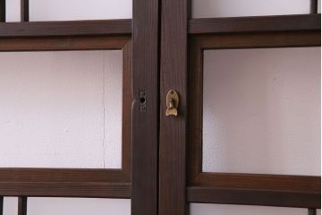 和モダンな空間にぴったりのシックなガラス戸(ガラス帯戸、格子戸、引き戸)2枚セット