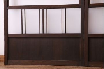 和モダンな空間にぴったりのシックなガラス戸(ガラス帯戸、格子戸、引き戸)2枚セット