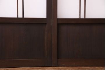 和モダンな空間にぴったりのシックなガラス戸(ガラス帯戸、格子戸、引き戸)2枚セット