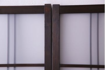 和モダンな空間にぴったりのシックなガラス戸(ガラス帯戸、格子戸、引き戸)2枚セット