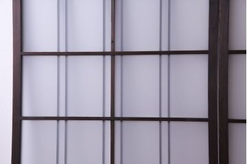 和モダンな空間にぴったりのシックなガラス戸(ガラス帯戸、格子戸、引き戸)2枚セット