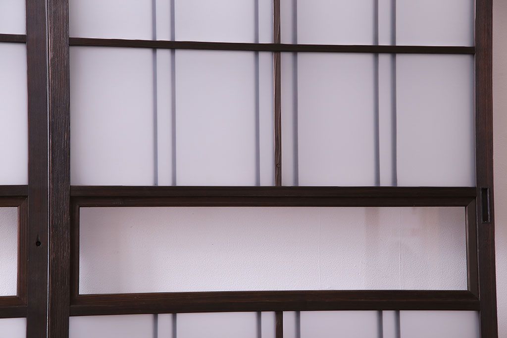 和モダンな空間にぴったりのシックなガラス戸(ガラス帯戸、格子戸、引き戸)2枚セット