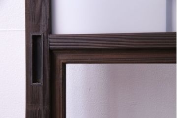 和モダンな空間にぴったりのシックなガラス戸(ガラス帯戸、格子戸、引き戸)2枚セット