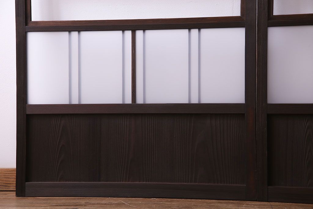和モダンな空間にぴったりのシックなガラス戸(ガラス帯戸、格子戸、引き戸)2枚セット