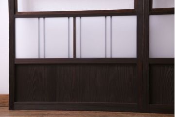 和モダンな空間にぴったりのシックなガラス戸(ガラス帯戸、格子戸、引き戸)2枚セット