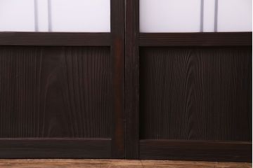 和モダンな空間にぴったりのシックなガラス戸(ガラス帯戸、格子戸、引き戸)2枚セット