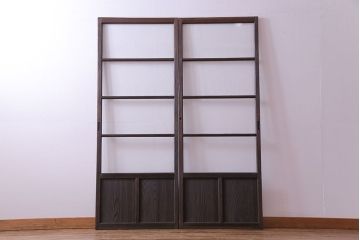 昭和レトロ　味わいのある風合いが魅力のガラス戸(引き戸、建具)2枚セット