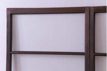 昭和レトロ　味わいのある風合いが魅力のガラス戸(引き戸、建具)2枚セット