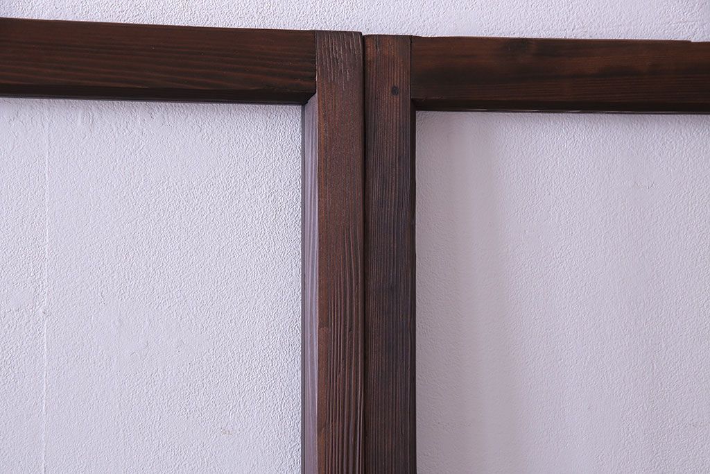 昭和レトロ　味わいのある風合いが魅力のガラス戸(引き戸、建具)2枚セット