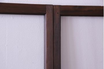 昭和レトロ　味わいのある風合いが魅力のガラス戸(引き戸、建具)2枚セット