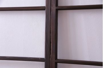 昭和レトロ　味わいのある風合いが魅力のガラス戸(引き戸、建具)2枚セット