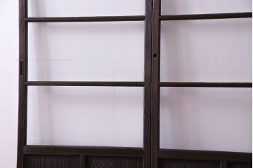 昭和レトロ　味わいのある風合いが魅力のガラス戸(引き戸、建具)2枚セット