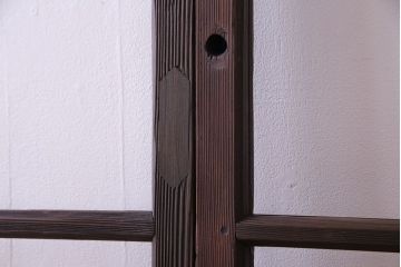 昭和レトロ　味わいのある風合いが魅力のガラス戸(引き戸、建具)2枚セット