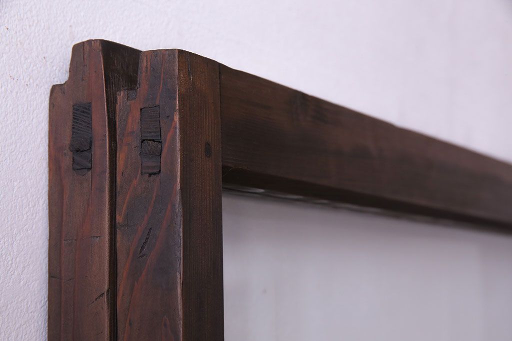 昭和レトロ　味わいのある風合いが魅力のガラス戸(引き戸、建具)2枚セット