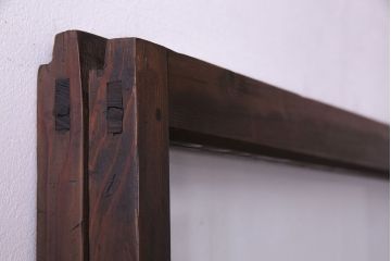 昭和レトロ　味わいのある風合いが魅力のガラス戸(引き戸、建具)2枚セット